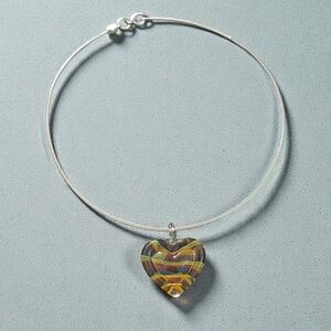 Elegant Glass Heart Pendant Necklace